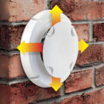 Panoramic view of empty, old, red brick wall background with cop